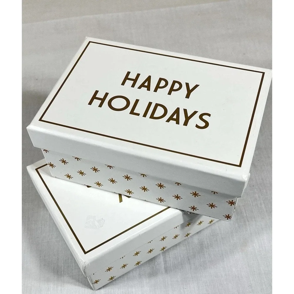 Lot of 2 C.R. Gibson Happy Holidays Boxed Cards 12 Cards & Envelopes Each